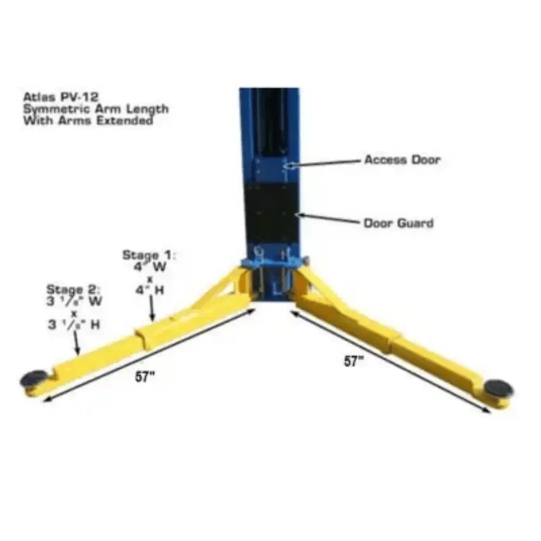 Atlas PV12PX Commercial Grade Overhead 12,000 lb. Capacity 2-Post Auitomotive Lift - Image 11