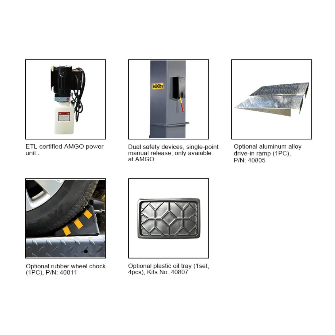 Amgo SPL-6 Single Post Parking Lift - Image 2