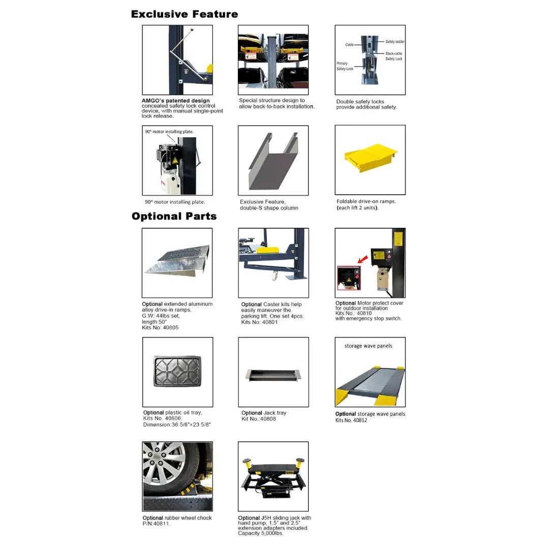 Amgo 407-P 7,000 lb Parking Lift - Image 2