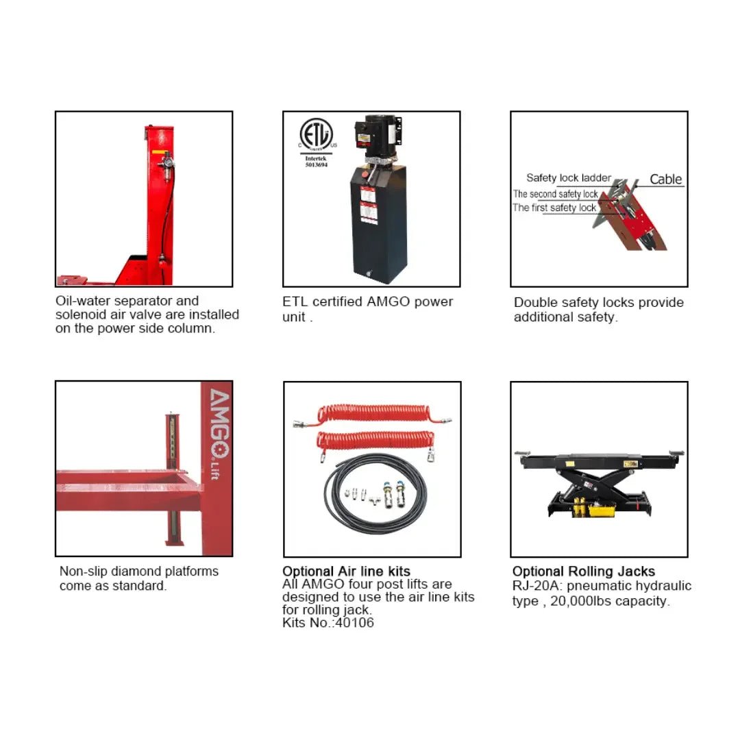 Amgo PRO-40 40,000 lb 4 Post Lift - Image 2
