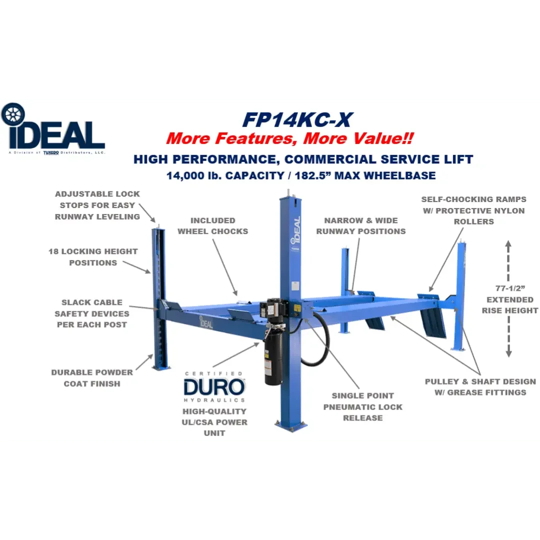 iDEAL FP14KC-X 4 Post Service Lift - Image 6