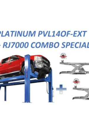 Atlas Open Front Alignment Lift + RJ7000 ALI Certified Rolling Jack Combo