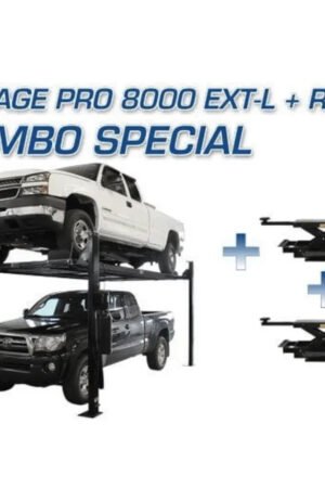 Atlas Garage PRO8000EXT-L 4 Post Lift + RJ35 Sliding Jack Combo