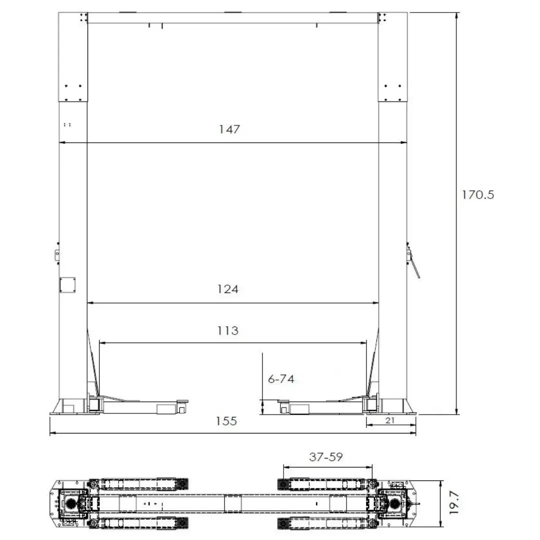 Triumph NTO-20S 20,000 lb. 2 Post Lift - Image 12